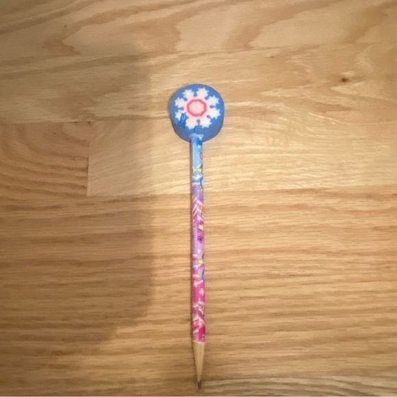 Lisa Frank Snowman Vintage Pencil W/ Eraser Top Snowflake - Picture 2 of 4